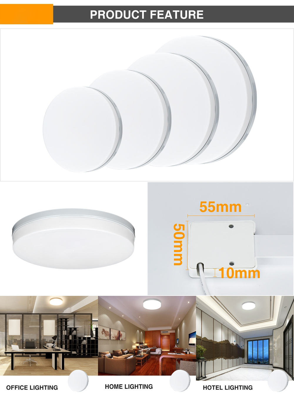Surface Ceiling Lamp 18w 24w 36w 48w high quality LED Panel Light Round For Home Lighting