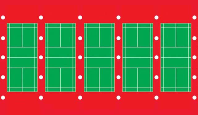 badminton court light layout