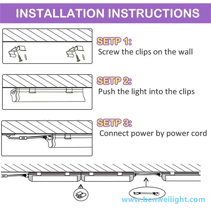 4FT Integrated T8 LED Shop Light: 24W 6500K Linkable Garage Fixture best