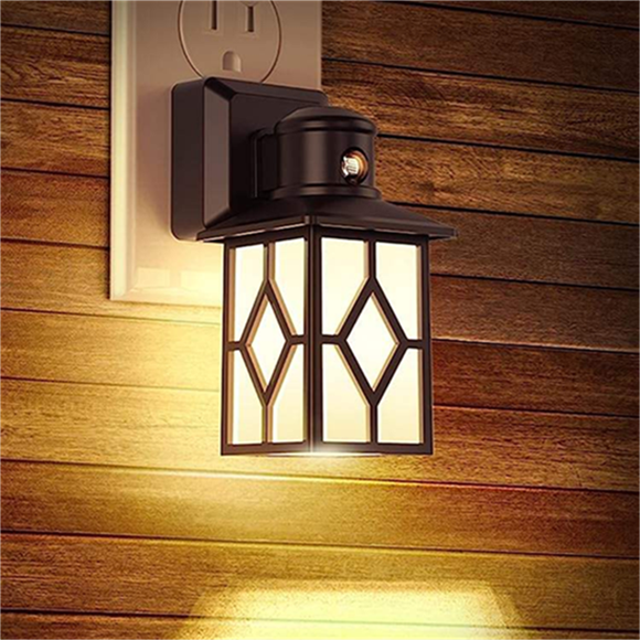 Natlys Sæt i væg 2-Pack med Dusk to Dawn-sensor 3000K Varm hvid Vintage Motion Sensor Natlys - 1W