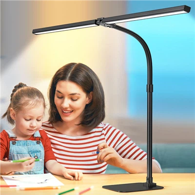 31,5" bred dobbelt-hoved RG0 arkitektbordslampe - blåt lys gratis
